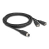 Delock M12 Kabel A-kodiert 8 Pin Buchse zu 2 x USB 2.0 Typ-A Buchse 2 m schwarz