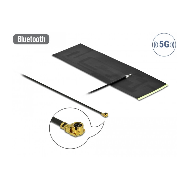 Delock 5G LTE Antenne I-PEX Inc., MHF® I Stecker -0,42 - 5,00 dBi omnidirektional FPC