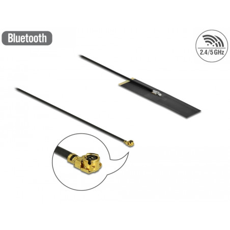 Delock Dualband WLAN ac/ax/a/b/g/n Antenne I-PEX Inc., MHF® I Stecker 1,7 - 4,7 dBi PIFA FPC omnidirektional