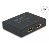 Delock DisplayPort 2 - 1 Umschalter bidirektional 8K 30 Hz