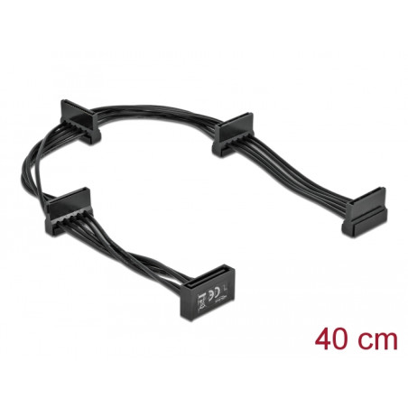 Delock Kabel Power SATA 15 Pin Stecker - 4 x SATA 15 Pin Buchse 40 cm schwarz