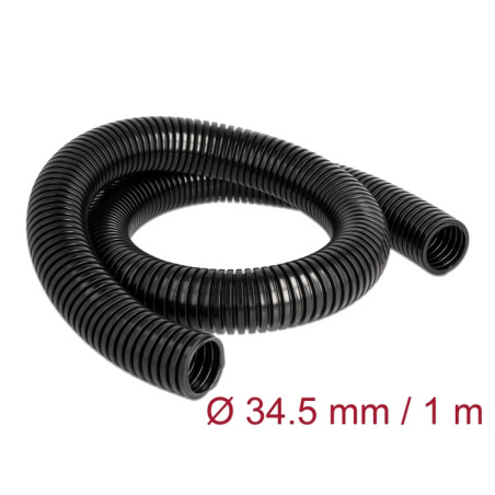 Delock Kabelschutzschlauch 1 m x 34,5 mm schwarz