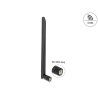 Delock WLAN 802.11 ac/ax/a Antenne RP-SMA Stecker 5 dBi 20 cm omnidirektional mit Kippgelenk und flexiblem Material schwarz