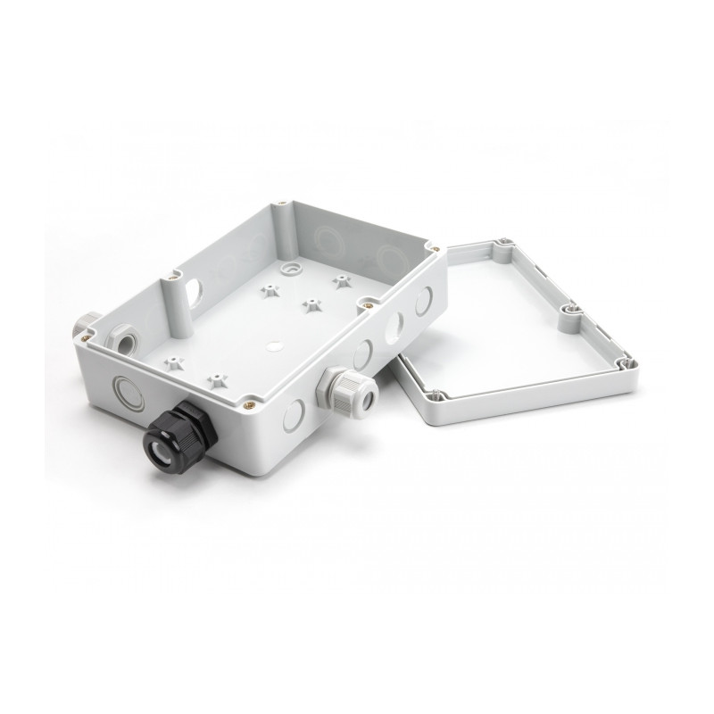 Delock Installationsgehäuse mit Kabeleinführungen 180 x 125 x 57 mm grau