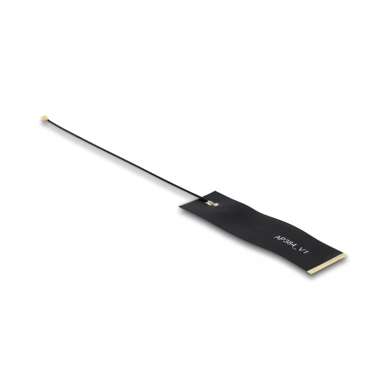Delock LoRa Antenne 863 - 928 MHz I-PEX Inc., MHF® 4 Stecker 1,68 dBi 15 cm 1.13 FPC schwarz Klebemontage