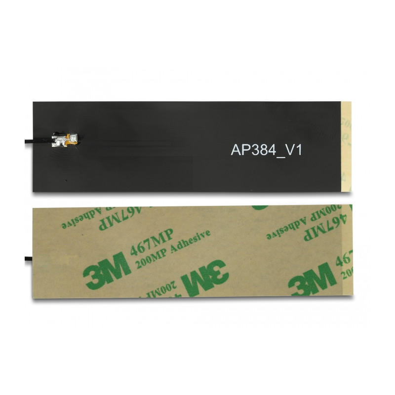 Delock LoRa Antenne 863 - 928 MHz I-PEX Inc., MHF® 4 Stecker 1,68 dBi 15 cm 1.13 FPC schwarz Klebemontage