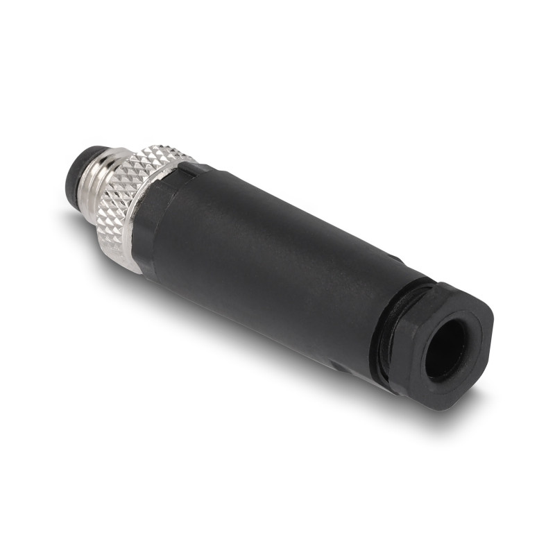 Delock M8 Steckverbinder A-kodiert 3 Pin Stecker zur Montage mit Schraubanschluss