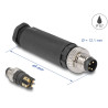 Delock M8 Steckverbinder A-kodiert 4 Pin Stecker zur Montage mit Schraubanschluss
