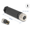 Delock M8 Steckverbinder A-kodiert 3 Pin Buchse zur Montage mit Schraubanschluss