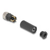 Delock M8 Steckverbinder A-kodiert 3 Pin Buchse zur Montage mit Schraubanschluss