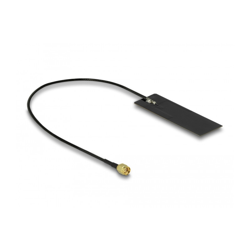 Delock WLAN WiFi 6 802.11 ac/ax/a/h/b/g/n Antenne RP-SMA Stecker 2 - 4 dBi 15 cm PCB intern Klebemontage