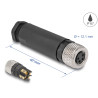 Delock M8 Steckverbinder A-kodiert 4 Pin Buchse zur Montage mit Schraubanschluss