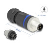 Delock M12 Steckverbinder A-kodiert 4 Pin Stecker zur Montage mit Schraubanschluss