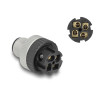 Delock M12 Steckverbinder A-kodiert 4 Pin Stecker zur Montage mit Schraubanschluss