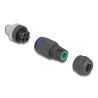 Delock M12 Steckverbinder A-kodiert 4 Pin Stecker zur Montage mit Schraubanschluss