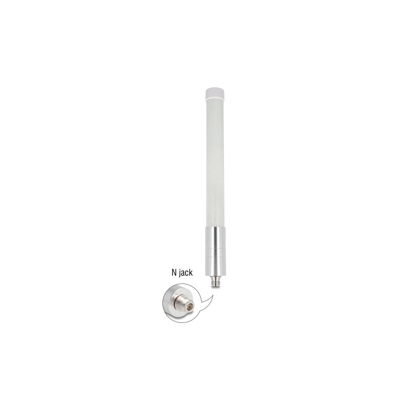 Delock 4G / WiFi 2,4 GHz Antenne N Buchse 3 dBi 33,3 cm omnidirektional starr Wand- und Mastmontage outdoor weiß