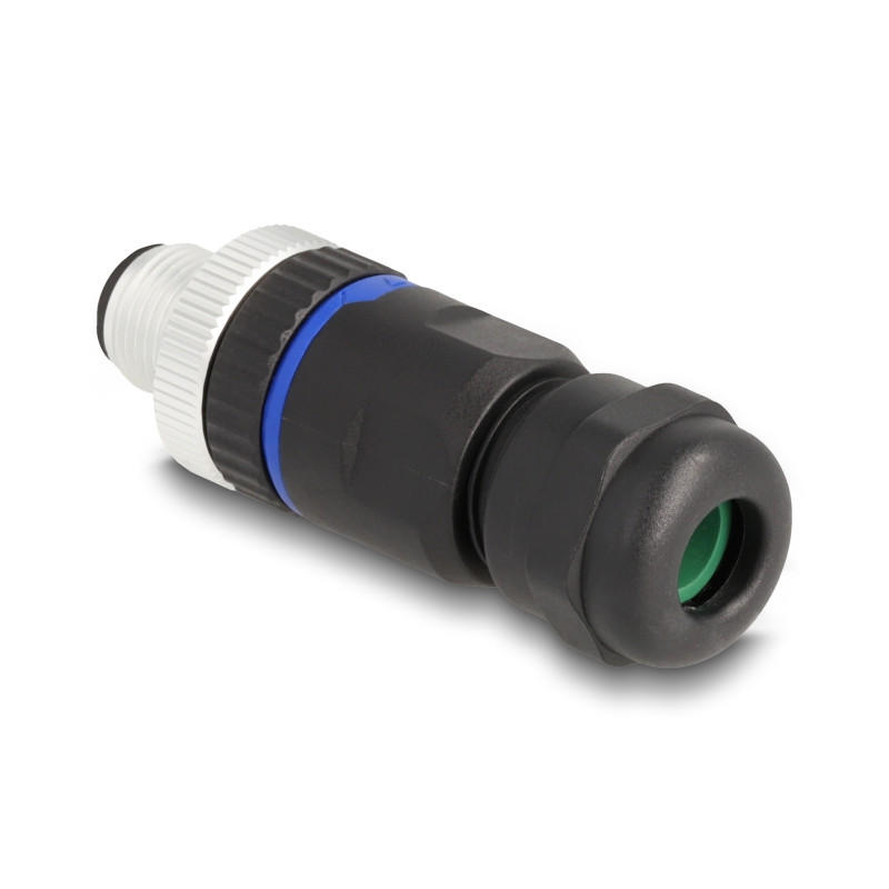 Delock M12 Steckverbinder A-kodiert 5 Pin Stecker zur Montage mit Schraubanschluss