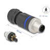 Delock M12 Steckverbinder A-kodiert 8 Pin Stecker zur Montage mit Schraubanschluss