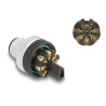 Delock M12 Steckverbinder A-kodiert 8 Pin Stecker zur Montage mit Schraubanschluss