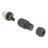 Delock M12 Steckverbinder A-kodiert 8 Pin Stecker zur Montage mit Schraubanschluss