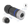 Delock M12 Steckverbinder A-kodiert 4 Pin Buchse zur Montage mit Schraubanschluss