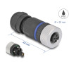 Delock M12 Steckverbinder A-kodiert 5 Pin Buchse zur Montage mit Schraubanschluss