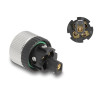 Delock M12 Steckverbinder A-kodiert 5 Pin Buchse zur Montage mit Schraubanschluss