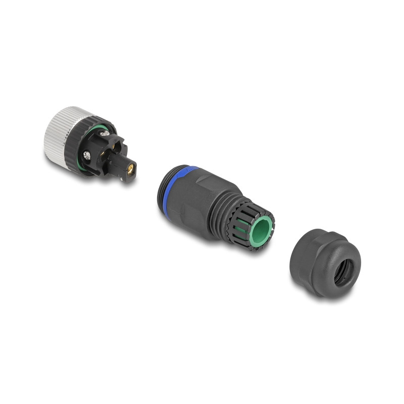 Delock M12 Steckverbinder A-kodiert 5 Pin Buchse zur Montage mit Schraubanschluss