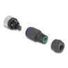Delock M12 Steckverbinder A-kodiert 5 Pin Buchse zur Montage mit Schraubanschluss