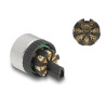 Delock M12 Steckverbinder A-kodiert 8 Pin Buchse zur Montage mit Schraubanschluss
