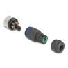 Delock M12 Steckverbinder A-kodiert 8 Pin Buchse zur Montage mit Schraubanschluss
