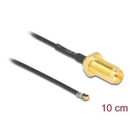 Delock Antennenkabel RP-SMA Buchse zum Einbau zu I-PEX Inc., MHF® 4L LK Stecker 1.37 10 cm Gewindelänge 10 mm