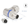 Delock M12 Steckverbinder A-kodiert 4 Pin Stecker zur Montage mit Schraubanschluss 90° gewinkelt Metall