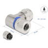 Delock M12 Steckverbinder A-kodiert 3 Pin Buchse zur Montage mit Schraubanschluss 90° gewinkelt Metall