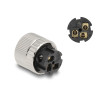 Delock M12 Steckverbinder A-kodiert 3 Pin Buchse zur Montage mit Schraubanschluss 90° gewinkelt Metall