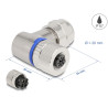 Delock M12 Steckverbinder A-kodiert 4 Pin Buchse zur Montage mit Schraubanschluss 90° gewinkelt Metall