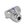 Delock M12 Steckverbinder A-kodiert 4 Pin Buchse zur Montage mit Schraubanschluss 90° gewinkelt Metall