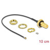 Delock Antennenkabel RP-SMA Buchse zum Einbau zu I-PEX Inc., MHF® 4L LK Stecker 1.37 10 cm Gewindelänge 10 mm spritzwassergeschü
