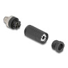 Delock M12 Steckverbinder A-kodiert 3 Pin Stecker zur Montage mit Schraubanschluss