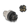 Delock M12 Steckverbinder A-kodiert 3 Pin Stecker zur Montage mit Schraubanschluss
