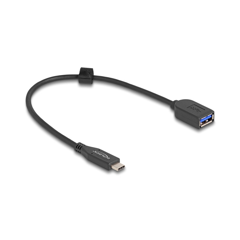 Delock USB 10 Gbps Kabel USB Type-C™ Stecker zu Typ-A Buchse 25 cm koaxial
