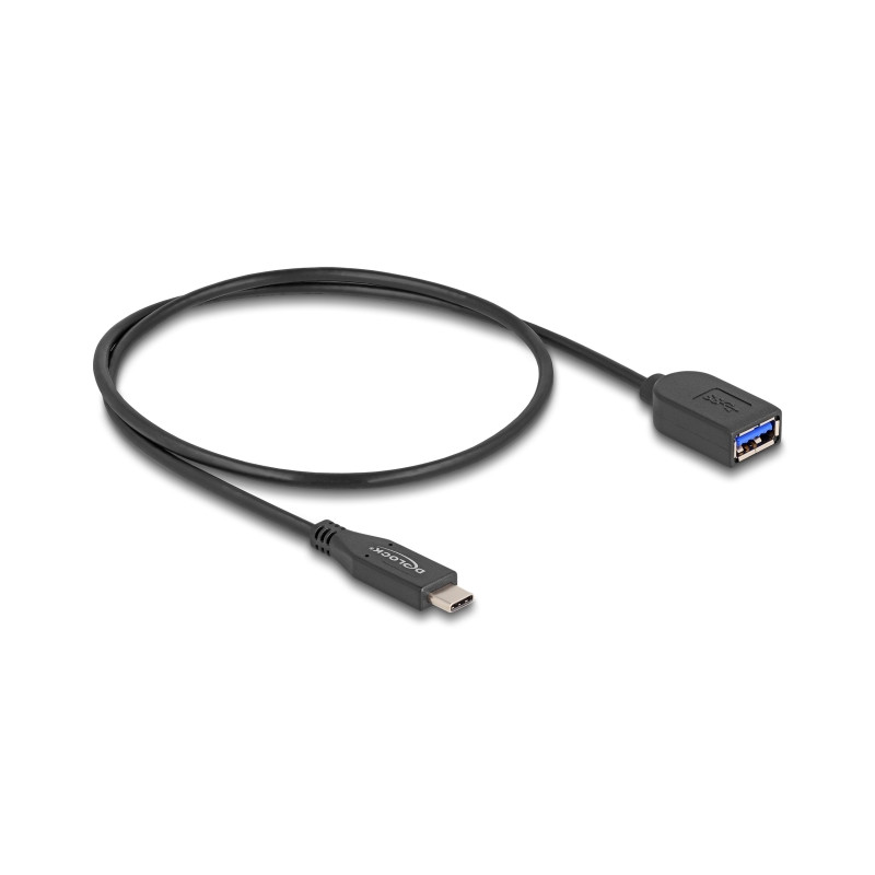 Delock USB 10 Gbps Kabel USB Type-C™ Stecker zu Typ-A Buchse 50 cm koaxial
