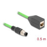 Delock M12 Kabel A-kodiert 8 Pin Stecker zu RJ45 Buchse PUR (TPU) 0,5 m