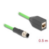 Delock M12 Kabel D-kodiert 4 Pin Stecker zu RJ45 Buchse PUR (TPU) 0,5 m