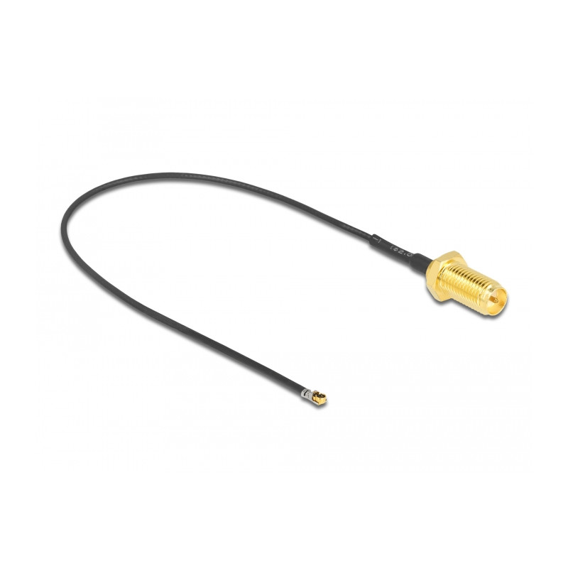 Delock Antennenkabel RP-SMA Buchse zum Einbau zu I-PEX Inc., MHF® 4L LK Stecker 1.37 20 cm Gewindelänge 10 mm