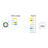 Delock M12 Kabel D-kodiert 4 Pin Stecker zu RJ45 Buchse PUR (TPU) 0,5 m