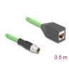 Delock M12 Kabel X-kodiert 8 Pin Stecker zu RJ45 Buchse PUR (TPU) 0,5 m