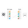 Delock M12 Kabel X-kodiert 8 Pin Stecker zu RJ45 Buchse PUR (TPU) 0,5 m