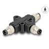 Delock M8 T-Splitter A-kodiert 3 Pin 1 x Stecker zu 2 x Stecker Parallelschaltung