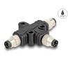 Delock M8 T-Splitter A-kodiert 4 Pin 1 x Stecker zu 2 x Stecker Parallelschaltung